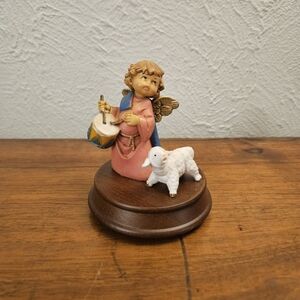 FONTANINI DEPOSE ITALY I FOUND HIM DRUMMER BOY ANGEL CHERUB FIGURE With Lamb